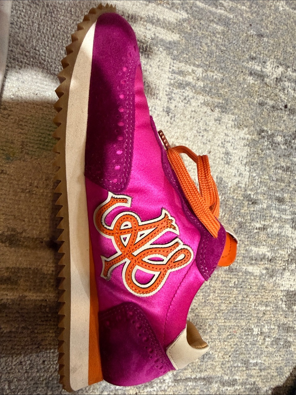 Office of Angela Scott magenta and orange sneakers! - Picture 2 of 4